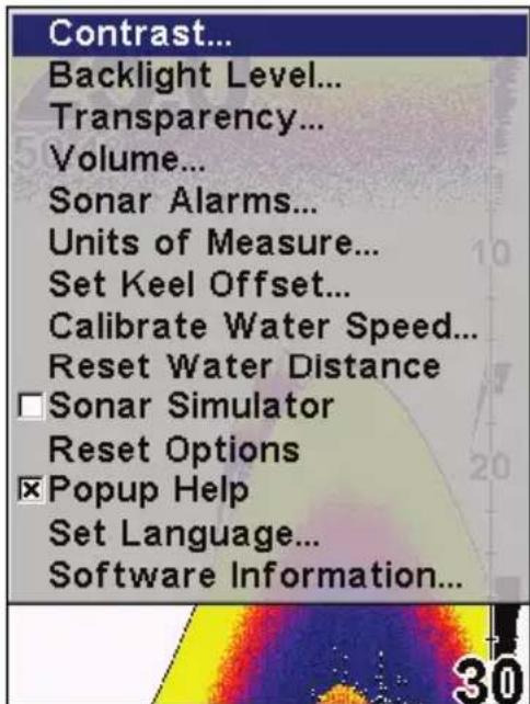 EAGLE FishEasy 350C Portable - Menu Principal - 1