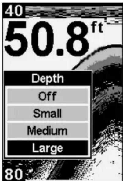 EAGLE Cuda 300 Portable - Pour afficher la Profondeur: - 2