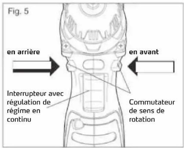 Storch DriveFixx 10.8 V - COMMUTATEUR DE SENS DE ROTATION (AVANT / BLOCAGE D'ENCLENCHEMENT / RETOUR) (fig. 5) - 1