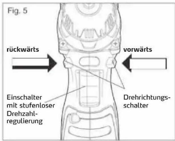 Storch DriveFixx 10.8 V - DREHRICHTUNGSSCHALTER (VORWÄRTS / EIN-SCHALTSPERRE / RÜCKWÄRTS) (Abb. 5) - 1