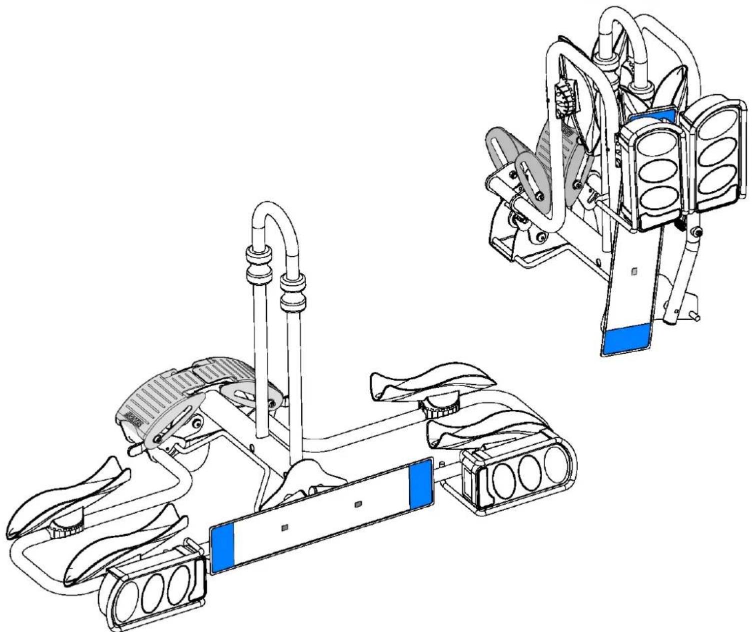 MOTTEZ A019P2 - Porte-vélo 2 vélos sur attelage pliable - 1