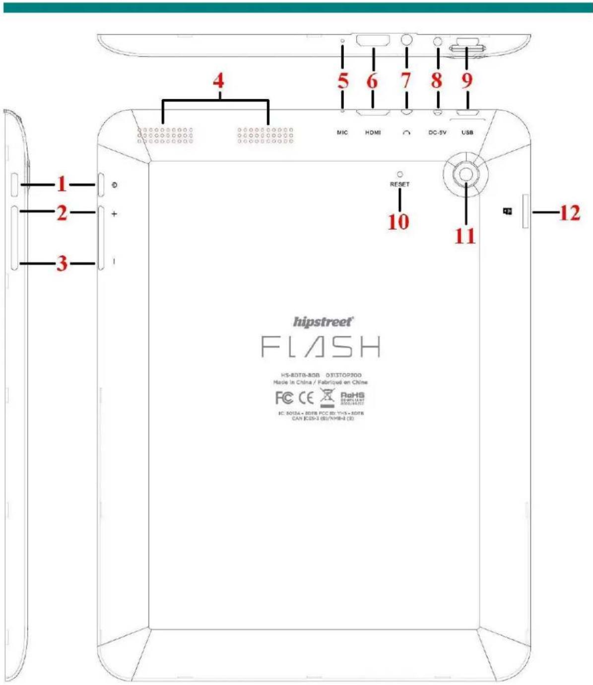 Hipstreet HS8DTB Flsah - 1-1 Description - 3