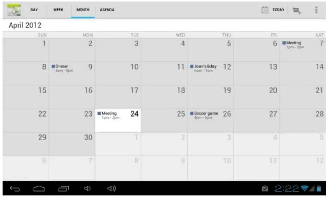 Hipstreet HS8DTB Flsah - Agenda View: This view lists all events. Select an event for all details. - 1