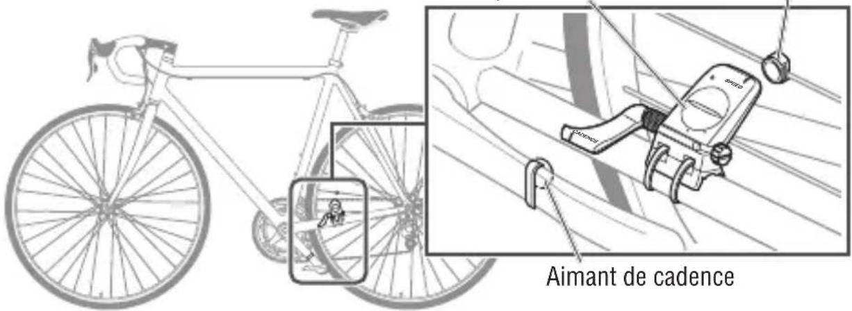 CAT EYE Q3 - Fixez le capteur de vitesse et l'aimant - 1