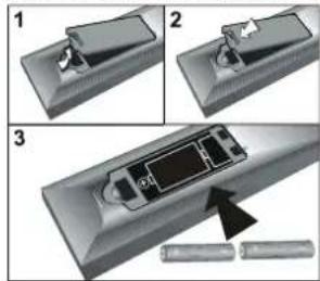 TechLine TL32LC740 - Einlagen der Batterien in die Fernbedienung - 1