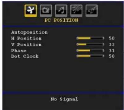 TechLine TL32LC740 - PC Position Menu - 1
