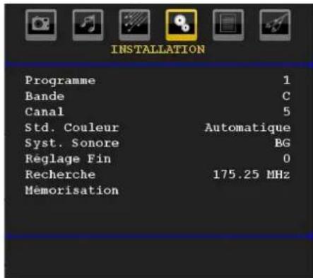 TechLine TL32LC740 - Menu d'installation - 1