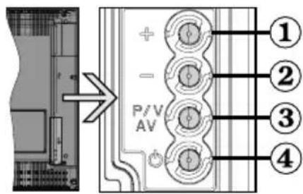 TechLine TL19LC740 - Vista anteriore e posteriore VISTA LATERALE Pulsanti di lavoro - 3