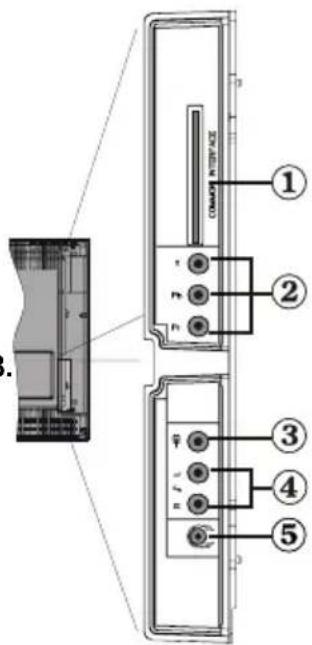 TechLine TL26LC741 - Viewing the Connections - Side Connectors - 1