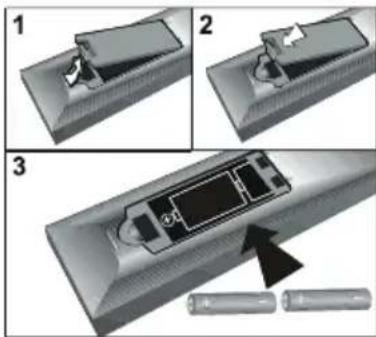 TechLine TL26LC741 - Insertion des piles dans la télécommande - 1