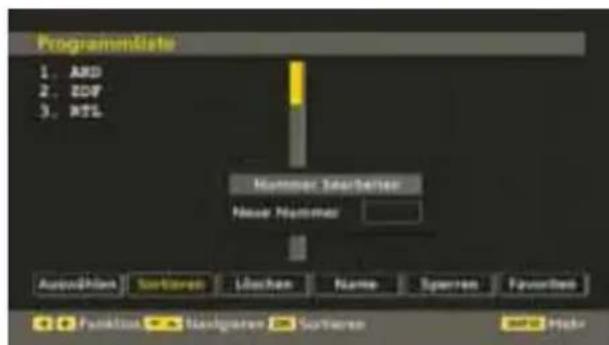 TechLine TL26LC741 - Verschieben von Kanalen in der Kanalliste - 1