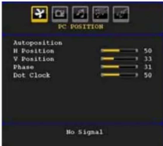 TechLine TL26LC741 - PC Position Menu - 1