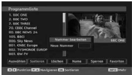 TechLine TL19LC741 - Verschieben von Kanälen in der Kanalliste - 1