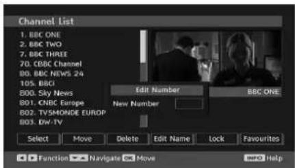 TechLine TL19LC741 - Moving the channels in the channel list - 1