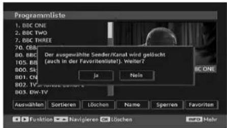 TechLine TL19LC741 - Loschen von Kanalen in der Kanalliste - 1