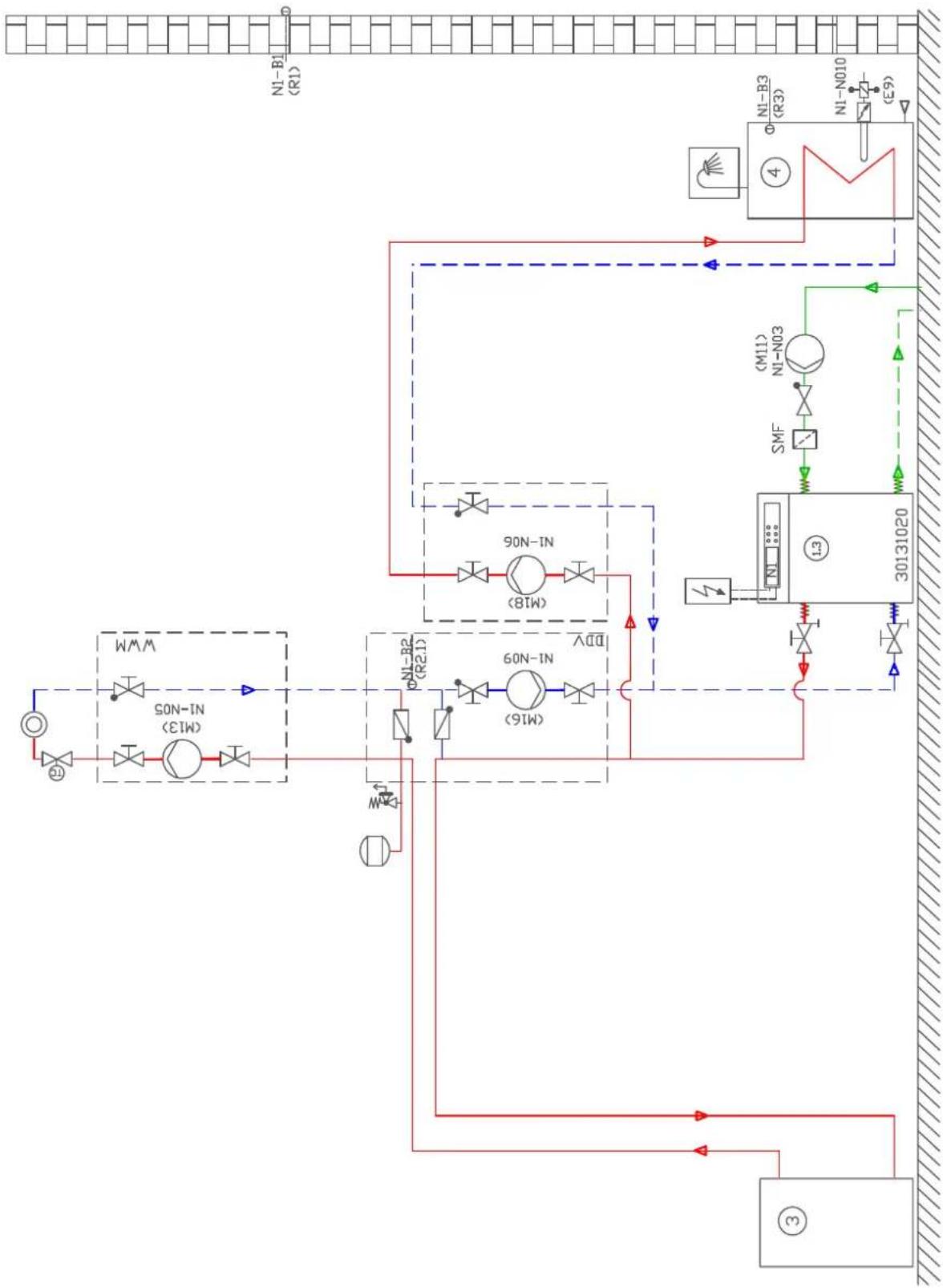 DIMPLEX WI 10TU - Monovalente Wärmepumpenanlage mit einem Heizkreisen / Monovalent heat pump system with one heating circuits / Installation monovalente de pompé à chaleur avec une circuits de chauffage - 2