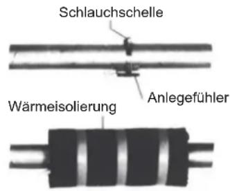 Schlauchschelle Anlegefühler Wärmeisolierung