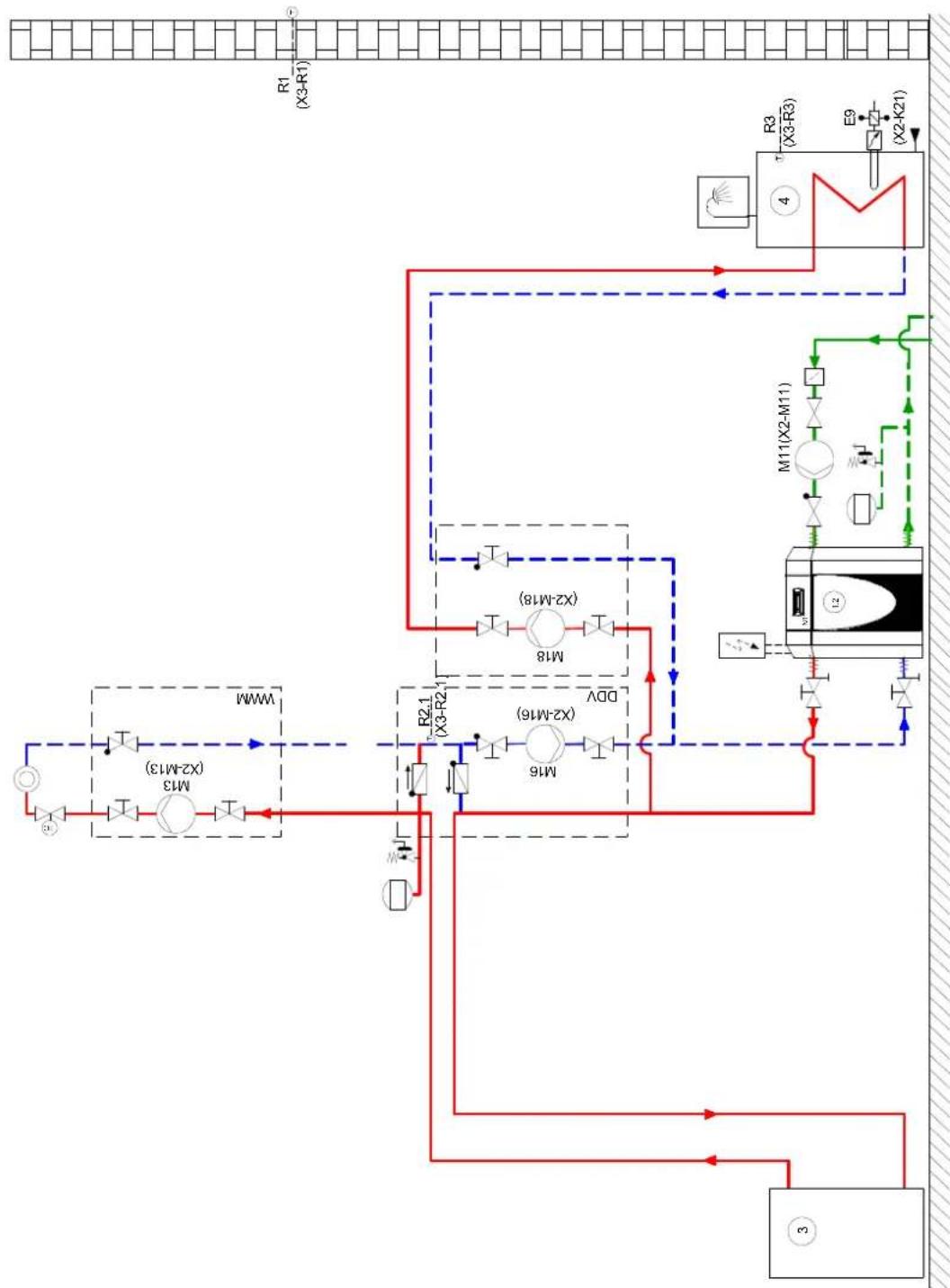 DIMPLEX SI 18 TU - Hydraulic Einbindungsschema / Hydraulic integration diagram / Schéma d'intégration hydraulique - 1