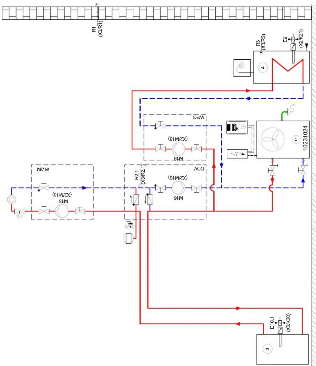 DIMPLEX LI 12TU - Hydraulic Einbindungsschema / Hydraulic integration diagram / - 1