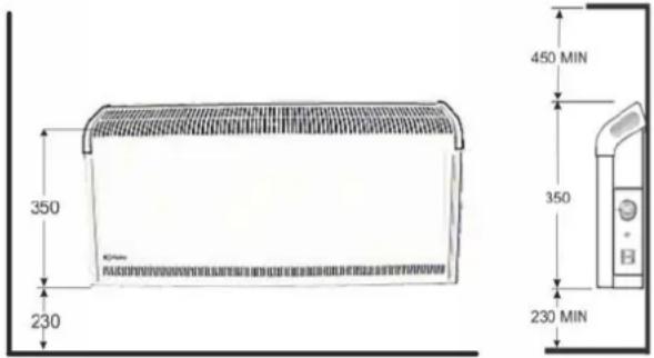 DIMPLEX DX 420 - Montaz, instalacja, minimale odstepy - 1