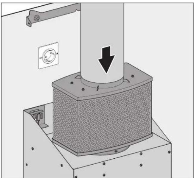 BERBEL BKH 90 GL - Afzugleiding aansluiten (bij afzug- en hybride modus) - 2