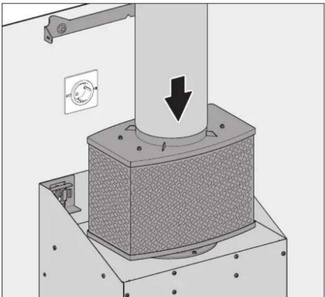 BERBEL BKH 90 GL - Raccordement de la conduite d'évacuation d'air vicié (en mode évacuation d'air vicié et en mode hybride) - 2