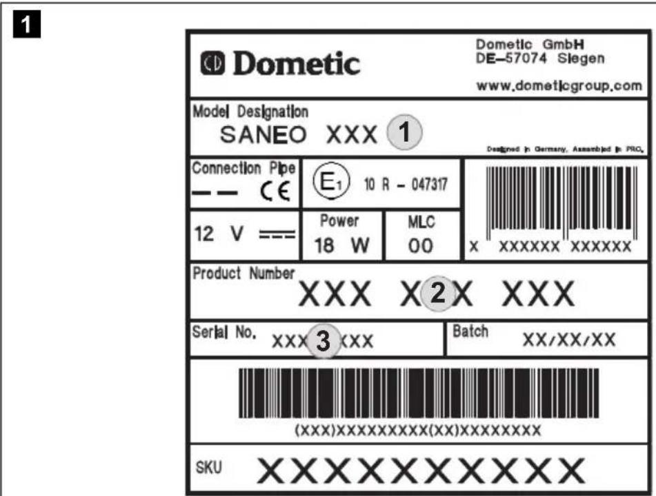 DOMETIC Saneo BW - Targhetto della Toilette - 1