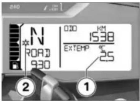 BMW R 1200 GS (2013) - Εξωτερική θερμοκρασία - 1