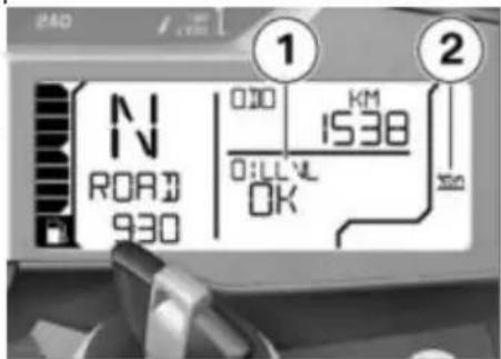 BMW R 1200 GS (2013) - Υπόδειξη στάθμης λαδιού - 1
