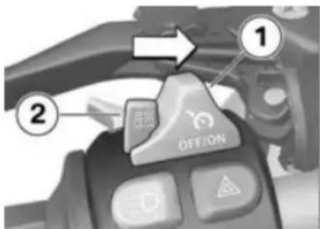 BMW R 1200 GS (2013) - Ενεργοποίηση του συστήματος ελέγχου ταχύτητας - 1