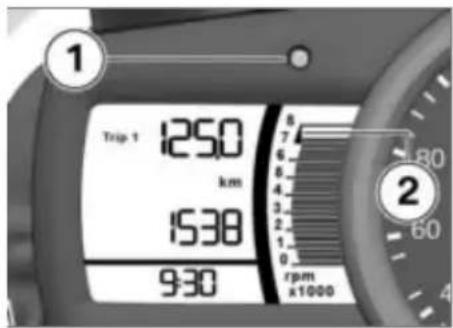 BMW G 650 GS Sertao (2014) - ความเร็วรอบเครื่องยนต์ ไฟเตือนรอบเครื่องยนต์ - 1