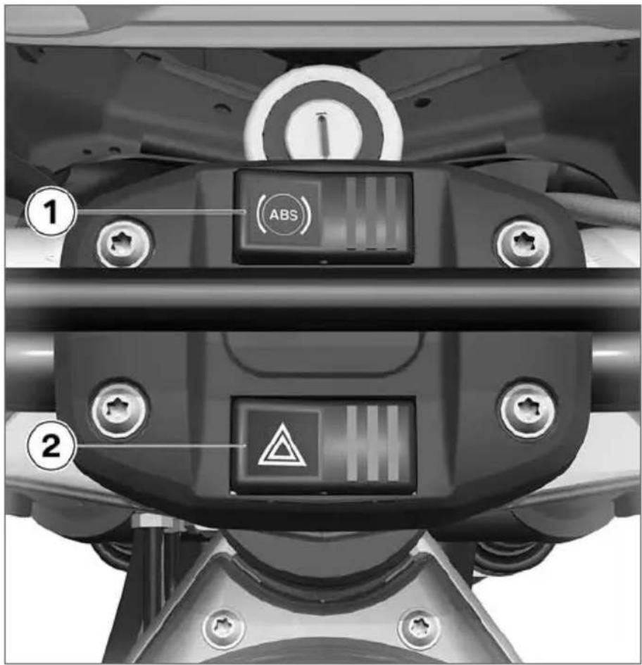 BMW G 650 GS (2008) - ハンドルバー中央部のスイッチ - 1