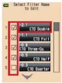 SEKONIC LiteMaster Pro L478DR - 6-6-7. Édition du nom de filtré - 1