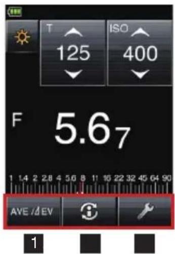 SEKONIC LiteMaster Pro L478DR - 3-4-3. Icone de selection de fonction de mesure - 1