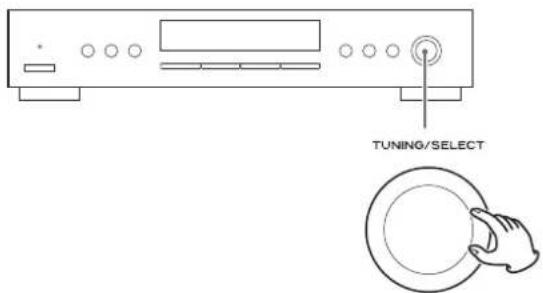 TEAC Lago - Con la manopola TUNING/SELECT selezionare il canale di preimpostazione in corrispondenza del quale salvare la stazione: - 1