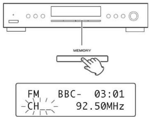 TEAC Lago - Press the MEMORY button. - 1