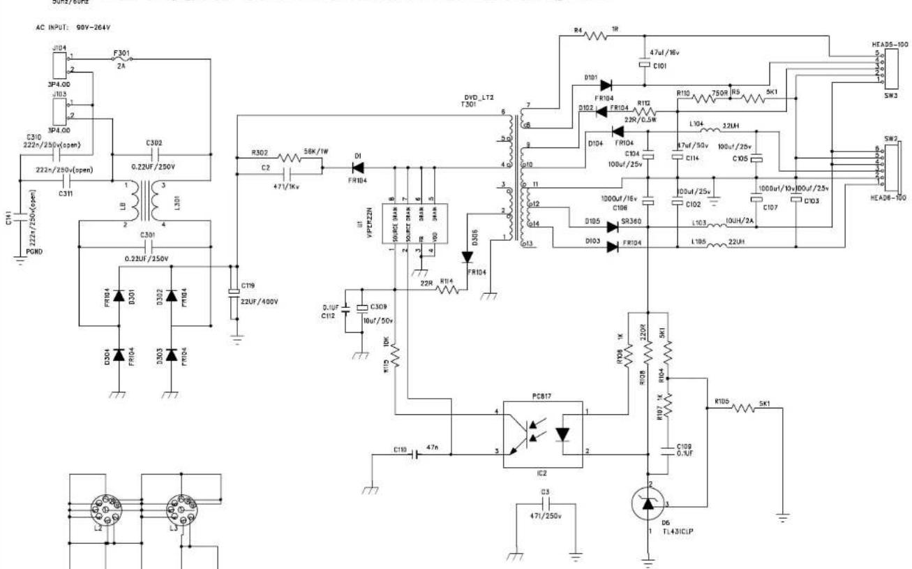 DAEWOO DHT230NT - Power supplier board schematic circuit diagram - 1