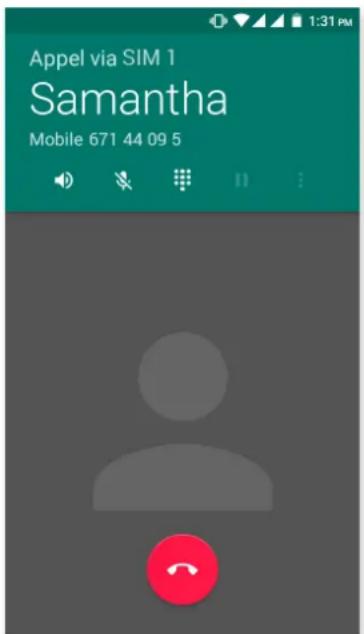 bq Aquaris M4.5 - Options disponibles pendant une conversation téléphonique - 1