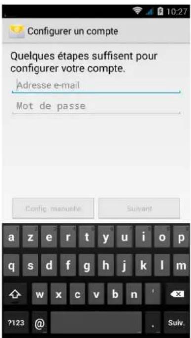 bq Aquaris E5 FHD - Configuration d'autres comptes de courrier électronique - 1