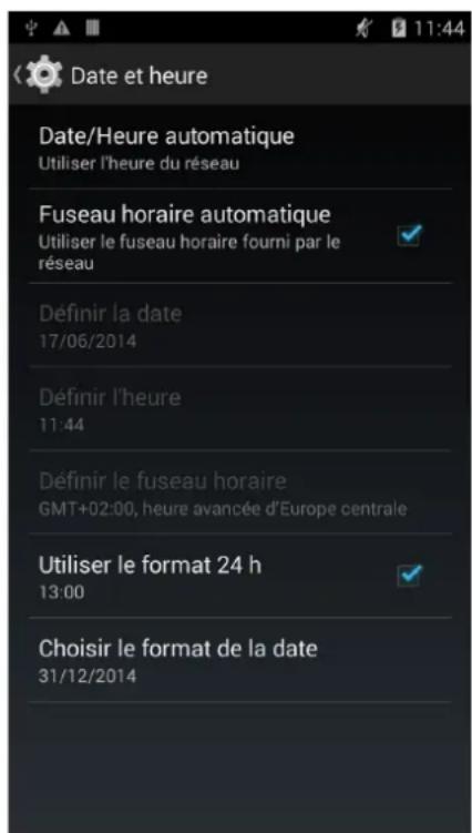 bq Aquaris E5 FHD - Date et heures - 1