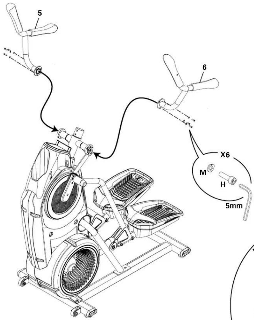 BOWFLEX Max Trainer M5i - Arrimez les poignées supérieures au châssis - 2