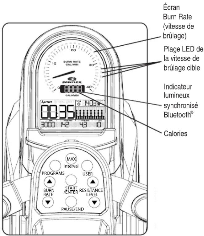BOWFLEX Max Trainer M5i - Plage LED de la vitesse de brûlage cible - 2