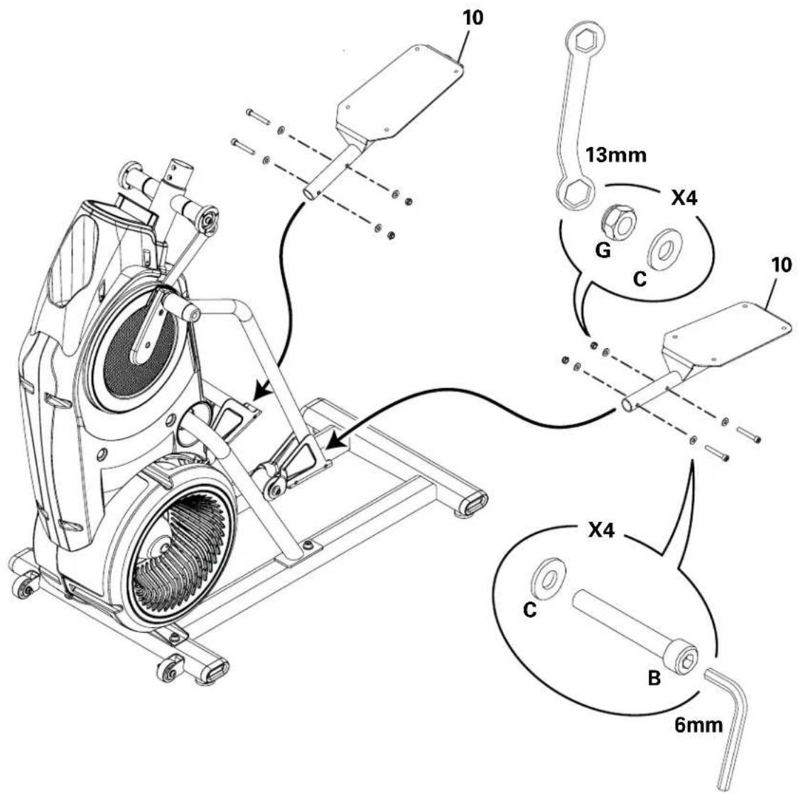 BOWFLEX Max Trainer M5i - Arrimez les pédales au châssis - 2
