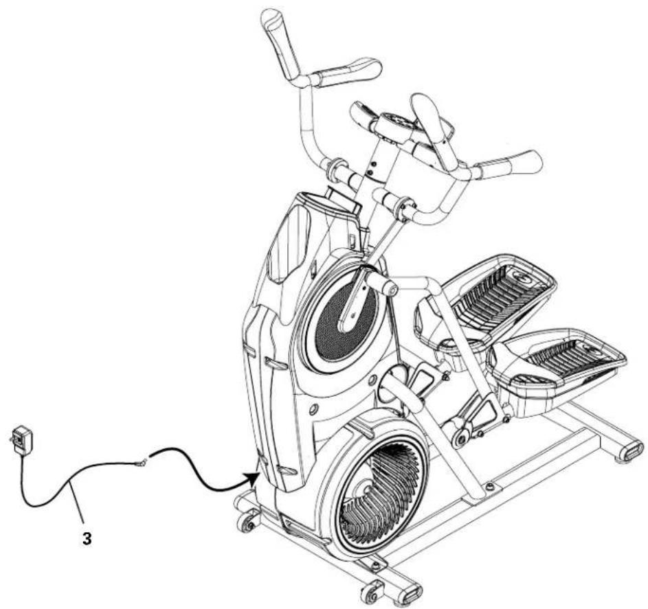 BOWFLEX Max Trainer M5i - Connectez l'adaptateur AC au châssis - 1