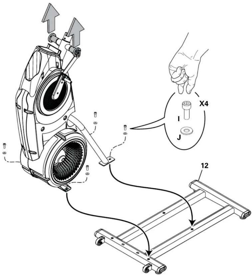 BOWFLEX Max Trainer M5i - Soulevez précautionneusement le châssis du plateau d'expédition et arrimez-le au stabilisateur - 2