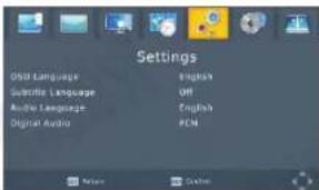 August DTV905 - Langue - 1