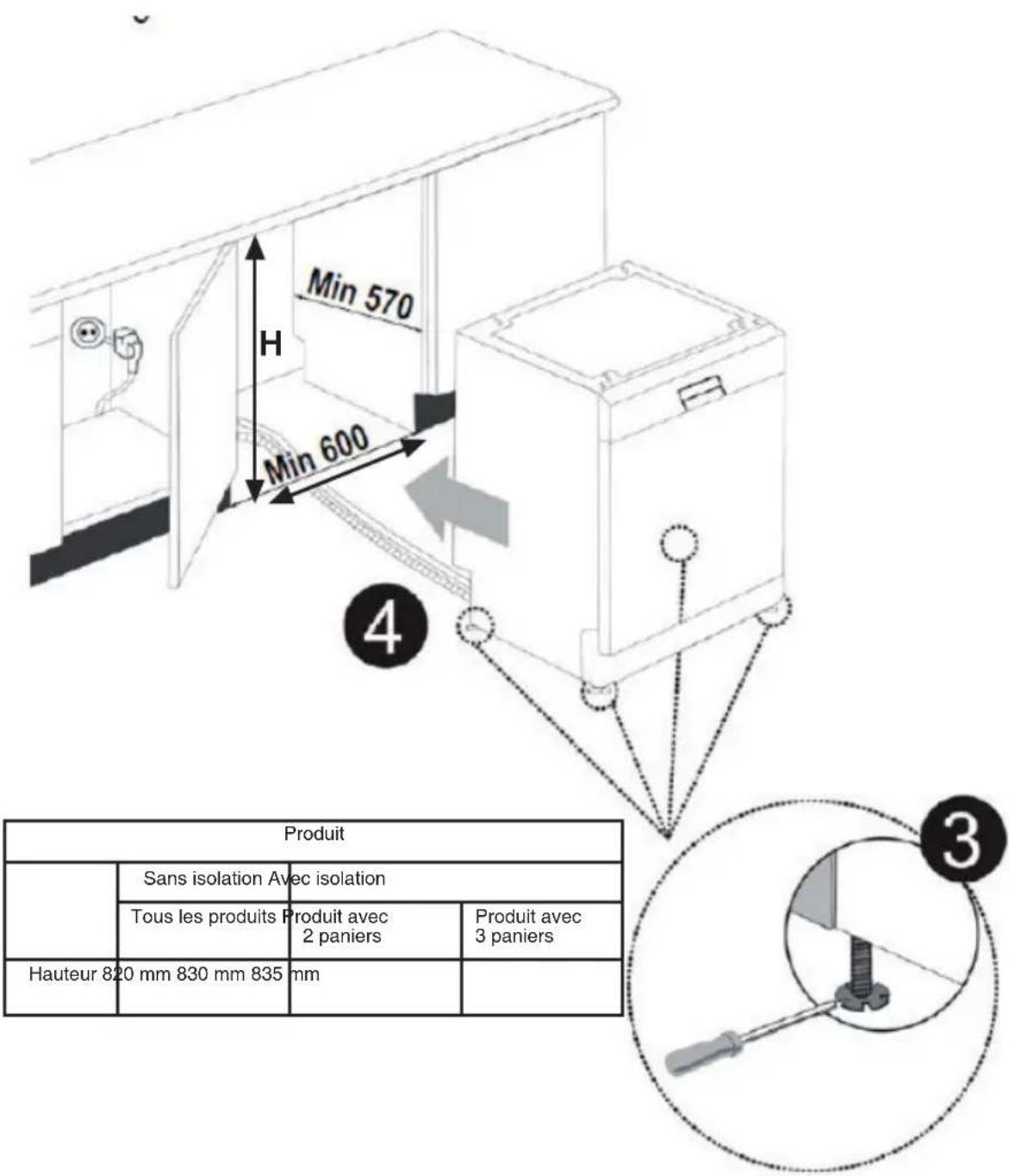 AYA LV1249DBS2 - Installation sous un plan de travail - 2