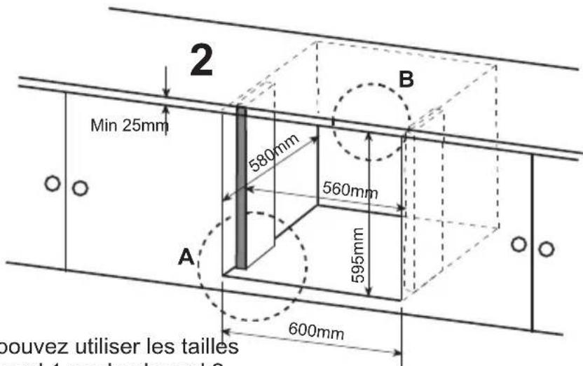 AYA FP9550X - Tailles des placards coupés - 2