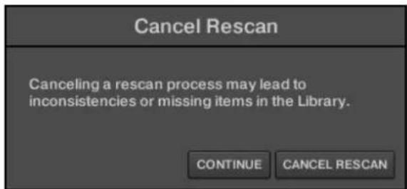 NATIVE INSTRUMENTS Maschine Mikro MK2 - Annuler un nouveau scan de la librairie - 1