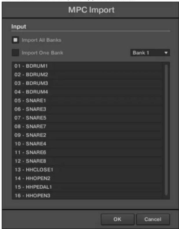 NATIVE INSTRUMENTS Maschine Mikro MK2 - Paramètres des programmes MPC pris en charge - 1